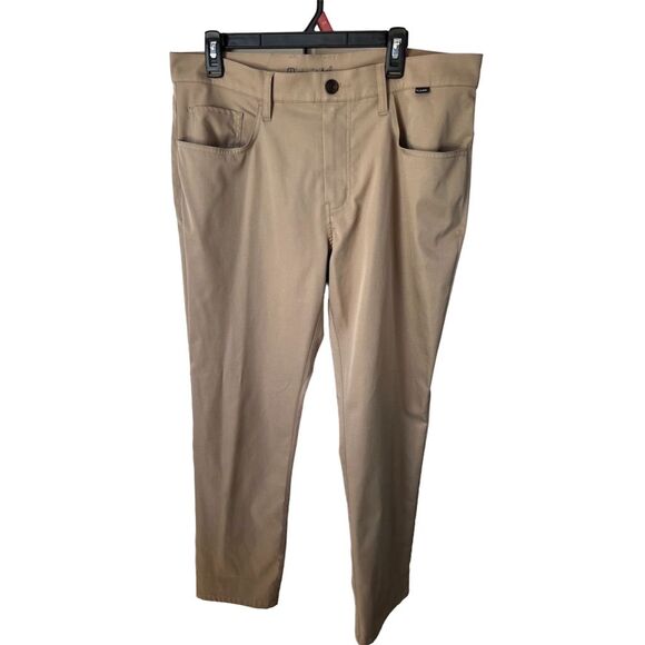 Travis Mathew Men's Slim Fit 5 Pocket Tan Pants Size 35 Casual